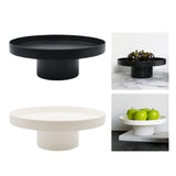 Maxbell 2x Round Stand Tray for Home Decor Large Black+Large White
