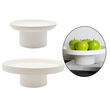 Maxbell 2x Round Stand Tray for Home Desktop Decor Large White +Small White