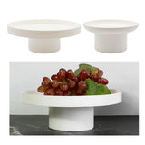 Maxbell 2x Round Stand Tray for Home Desktop Decor Large White +Small White
