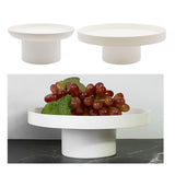 Maxbell 2x Round Stand Tray for Home Desktop Decor Large White +Small White