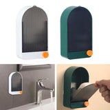 Maxbell 2x Wall Mount Soap Container Soap Dish for Bathroom white grey+green grey