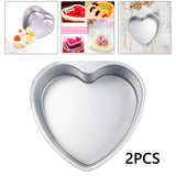 Maxbell 2pcs Heart Shaped Thicken Aluminum Alloy Chocolate Cake Pan DIY Baking Tools