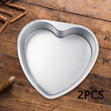 Maxbell 2pcs Heart Shaped Thicken Aluminum Alloy Chocolate Cake Pan DIY Baking Tools