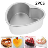 Maxbell 2pcs Heart Shaped Thicken Aluminum Alloy Chocolate Cake Pan DIY Baking Tools