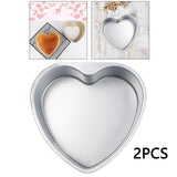 Maxbell 2pcs Heart Shaped Thicken Aluminum Alloy Chocolate Cake Pan DIY Baking Tools