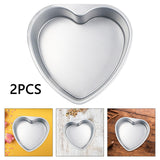 Maxbell 2pcs Heart Shaped Thicken Aluminum Alloy Chocolate Cake Pan DIY Baking Tools