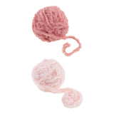 Maxbell 2pcs 32 Meters Soft Fur Yarn for Crocheting Knitting Coral and Pink