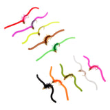 Maxbell 10pcs Squirmy Wormy Trout Worm Fly Assortment Fishing Flies