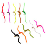 Maxbell 10pcs Squirmy Wormy Trout Worm Fly Assortment Fishing Flies