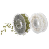 Maxbell 2Roll 15m Leaves Ribbon Trim Wreath for Wedding Wall Crafts Party Decor