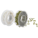 Maxbell 2Roll 15m Leaves Ribbon Trim Wreath for Wedding Wall Crafts Party Decor