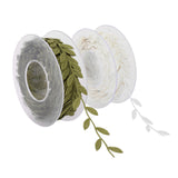 Maxbell 2Roll 15m Leaves Ribbon Trim Wreath for Wedding Wall Crafts Party Decor
