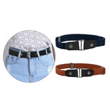 Maxbell 2 Pieces No Buckle Stretch Belt for Men and Women Brown Dark Blue