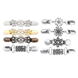 Maxbell 8Pcs Retro Women Shawl Cardigan Sweater Duck Mouth Clips Shirt Collar Clasps