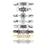 Maxbell 8Pcs Retro Women Shawl Cardigan Sweater Duck Mouth Clips Shirt Collar Clasps