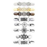 Maxbell 8Pcs Retro Women Shawl Cardigan Sweater Duck Mouth Clips Shirt Collar Clasps