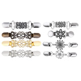 Maxbell 8Pcs Retro Women Shawl Cardigan Sweater Duck Mouth Clips Shirt Collar Clasps