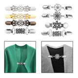 Maxbell 8Pcs Retro Women Shawl Cardigan Sweater Duck Mouth Clips Shirt Collar Clasps