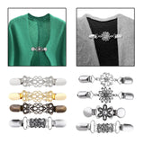 Maxbell 8Pcs Retro Women Shawl Cardigan Sweater Duck Mouth Clips Shirt Collar Clasps