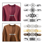 Maxbell 8Pcs Retro Women Shawl Cardigan Sweater Duck Mouth Clips Shirt Collar Clasps