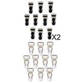 Maxbell 30pcs Men's Garter Belt Clips Hooks Grips Black and White