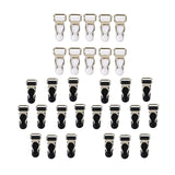 Maxbell 30pcs Men's Garter Belt Clips Hooks Grips Black and White