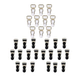 Maxbell 30pcs Men's Garter Belt Clips Hooks Grips Black and White