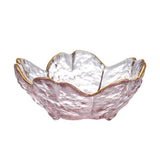 Maxbell 2xGlass Sauce Bowl Mini Serving Plate for Ice Cream Soy Sauce Sushi Condiments with gold inlay