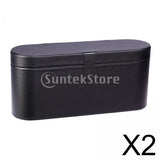 Maxbell 2Pcs PU Leather Hair Dryer Storage Box HD01 Fits Accessories Organizer Black