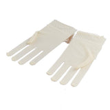 Maxbell 2xFlower Girl Satin Bow Gauze Gloves Bridesmaid Communion Wedding Party Beige