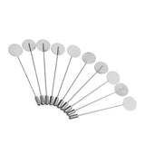 Maxbell 2x10Pcs Silver Lapel Stick Pin Base Brooch Glue on Collar Suit Lapel Pin 15mm
