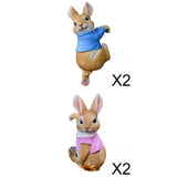 Maxbell 4x Exquisite Rabbit Ornaments Garden Statue Figurines for Outdoor Indoor