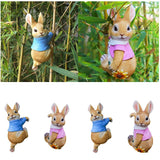 Maxbell 4x Exquisite Rabbit Ornaments Garden Statue Figurines for Outdoor Indoor