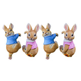 Maxbell 4x Exquisite Rabbit Ornaments Garden Statue Figurines for Outdoor Indoor