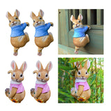 Maxbell 4x Exquisite Rabbit Ornaments Garden Statue Figurines for Outdoor Indoor