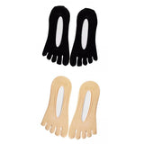 Maxbell 2pairs Women FIVE FINGER SOCKS with Silicone Pad Toe Sock Invisible Low Cut
