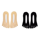Maxbell 2pairs Women FIVE FINGER SOCKS with Silicone Pad Toe Sock Invisible Low Cut