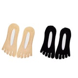 Maxbell 2pairs Women FIVE FINGER SOCKS with Silicone Pad Toe Sock Invisible Low Cut
