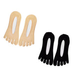 Maxbell 2pairs Women FIVE FINGER SOCKS with Silicone Pad Toe Sock Invisible Low Cut