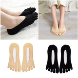 Maxbell 2pairs Women FIVE FINGER SOCKS with Silicone Pad Toe Sock Invisible Low Cut