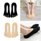 Maxbell 2pairs Women FIVE FINGER SOCKS with Silicone Pad Toe Sock Invisible Low Cut