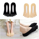 Maxbell 2pairs Women FIVE FINGER SOCKS with Silicone Pad Toe Sock Invisible Low Cut