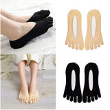 Maxbell 2pairs Women FIVE FINGER SOCKS with Silicone Pad Toe Sock Invisible Low Cut