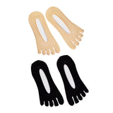 Maxbell 2pairs Women FIVE FINGER SOCKS with Silicone Pad Toe Sock Invisible Low Cut