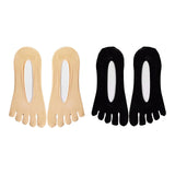 Maxbell 2pairs Women FIVE FINGER SOCKS with Silicone Pad Toe Sock Invisible Low Cut