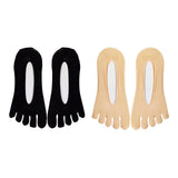 Maxbell 2pairs Women FIVE FINGER SOCKS with Silicone Pad Toe Sock Invisible Low Cut