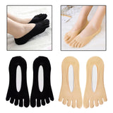 Maxbell 2pairs Women FIVE FINGER SOCKS with Silicone Pad Toe Sock Invisible Low Cut