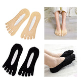 Maxbell 2pairs Women FIVE FINGER SOCKS with Silicone Pad Toe Sock Invisible Low Cut