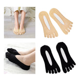 Maxbell 2pairs Women FIVE FINGER SOCKS with Silicone Pad Toe Sock Invisible Low Cut