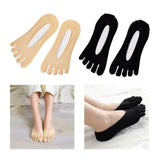 Maxbell 2pairs Women FIVE FINGER SOCKS with Silicone Pad Toe Sock Invisible Low Cut